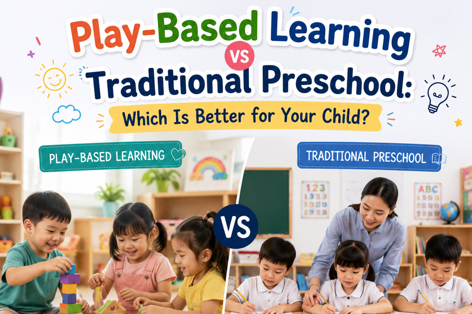 Preschoolers learning through play at a play-based preschool in Quezon City