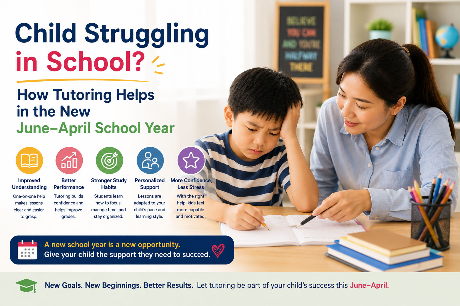 Child Struggling in School? How Tutoring Helps in the New June–April School Year